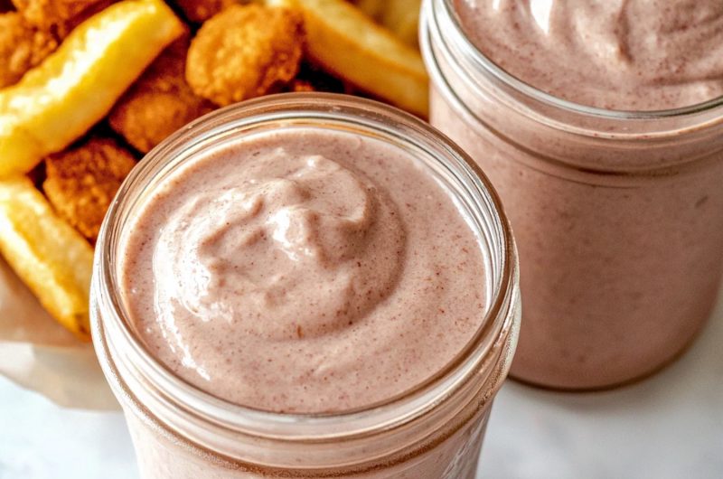 Homemade copycat Wendy's frosty recipe with fries and chicken.