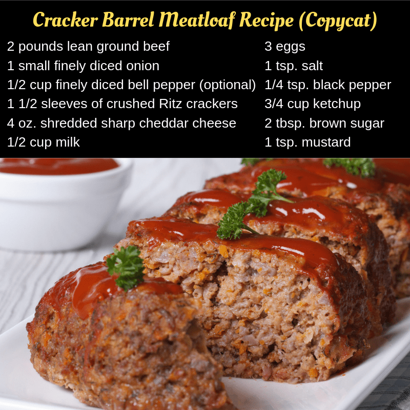 Cracker Barrel Meatloaf Recipe with list of ingredients