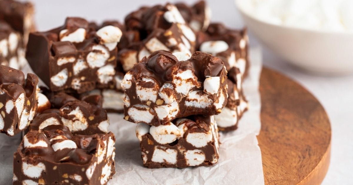 Rocky Road Fudge - Just 3 Ingredients! - Insanely Good