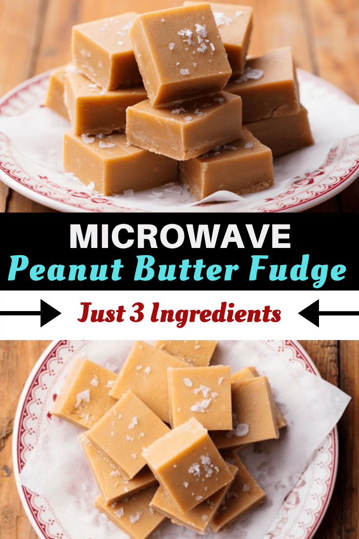 Microwave Peanut Butter Fudge {3 Ingredients} - Insanely Good