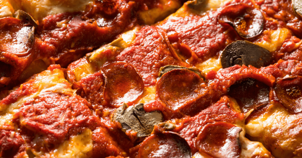 Detroit-Style Pizza (Close-Up)
