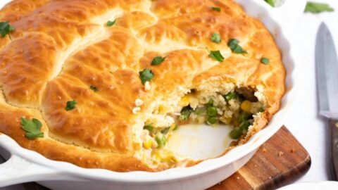 Homemade Chicken Pot Pie with Chicken and Mixed Vegetables