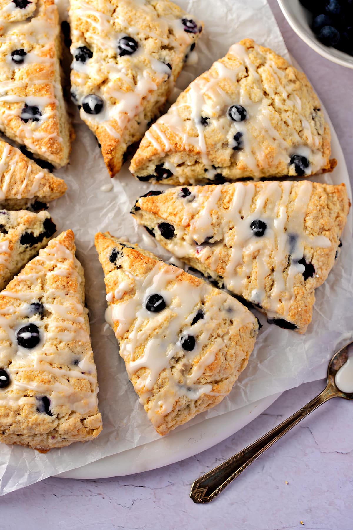 Homemade Scones Filled with Blueberries