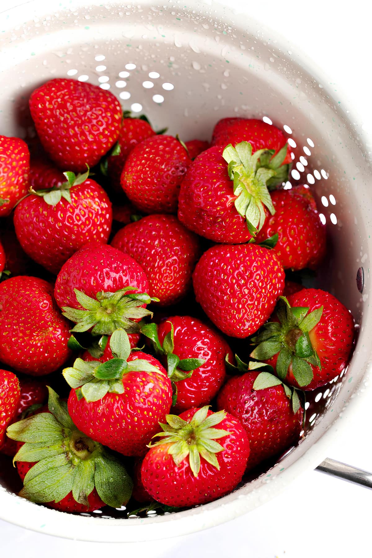 Rinsed Strawberries in a Colander