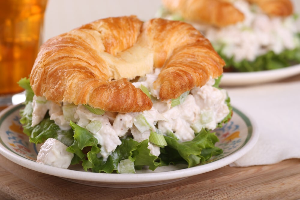 What to Serve With Chicken Salad Sandwiches - Chicken Salad Sandwich on Croissant