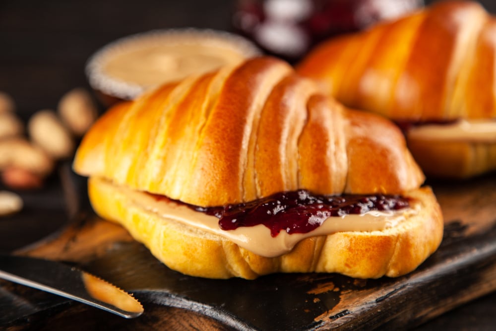 Croissant with Peanut Butter and Jelly