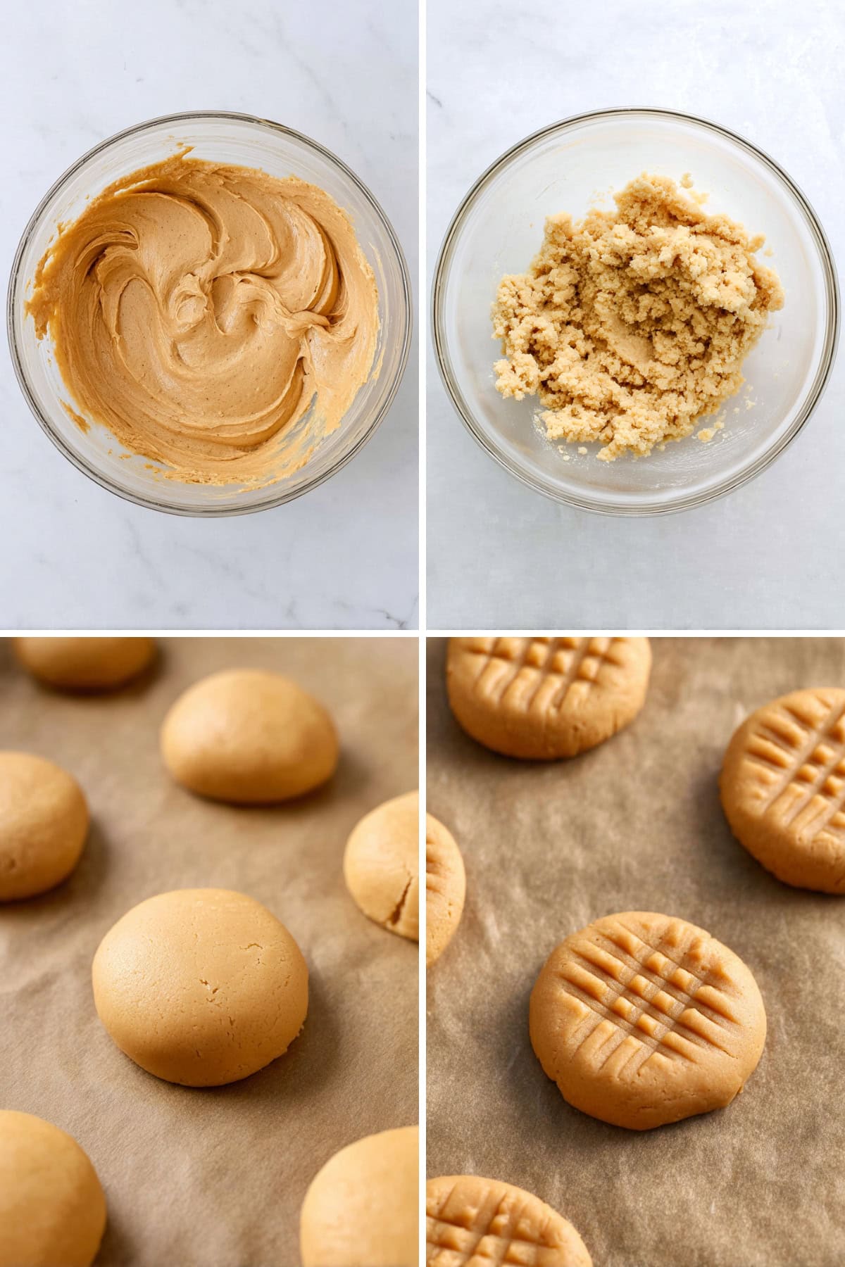 Bisquick peanut butter cookies step-by-step process