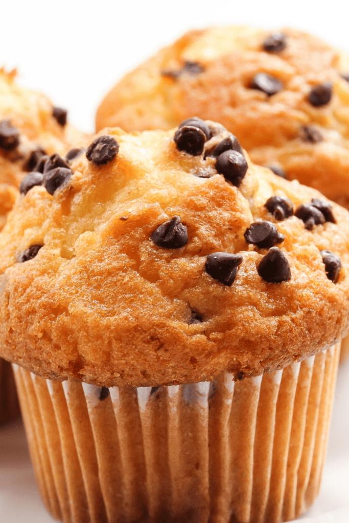 Close Up View of Chocolate Chip Muffins