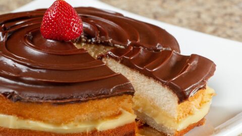 Boston Cream Pie with Strawberry