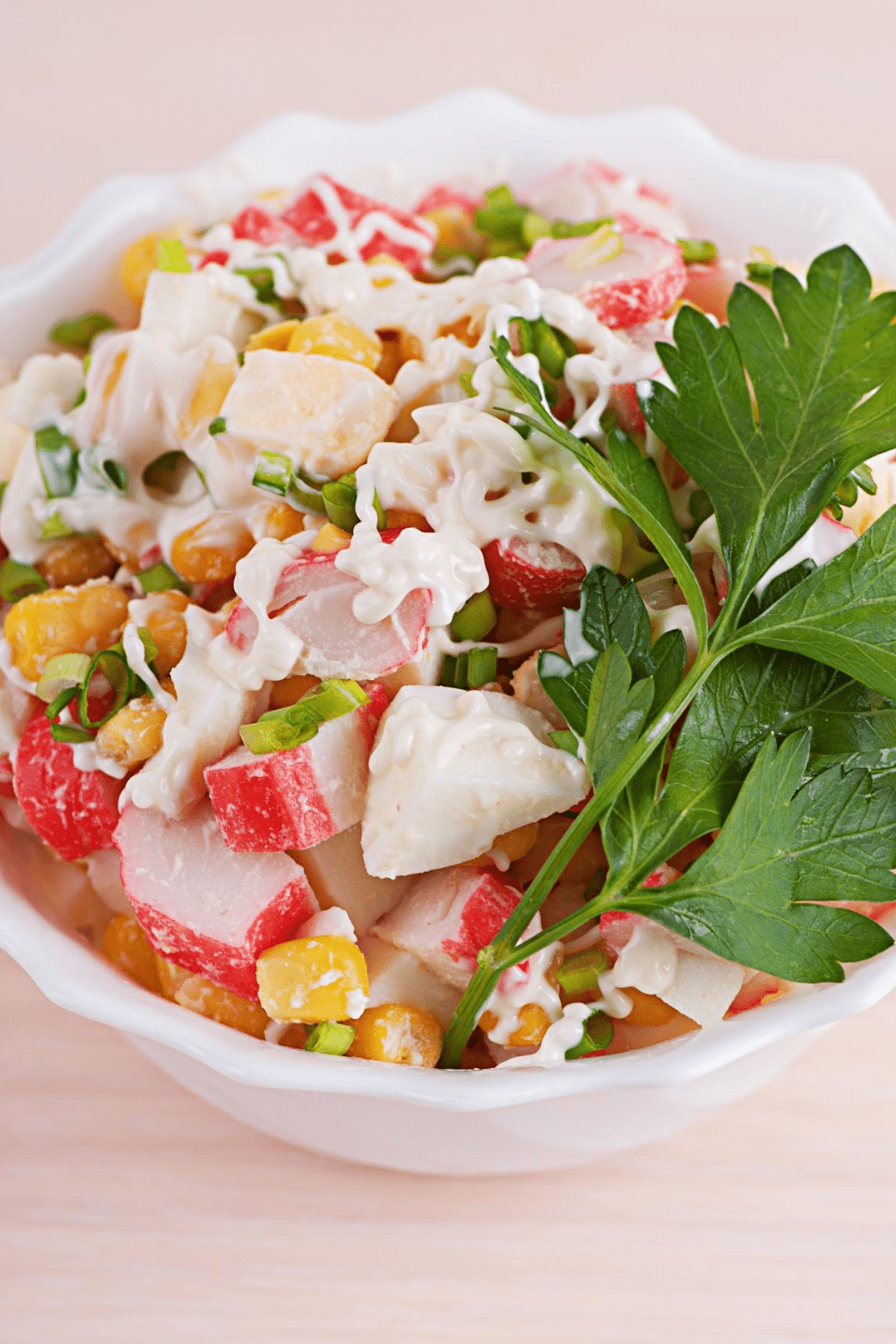 Bowl of Crab Salad with Mayonnaise