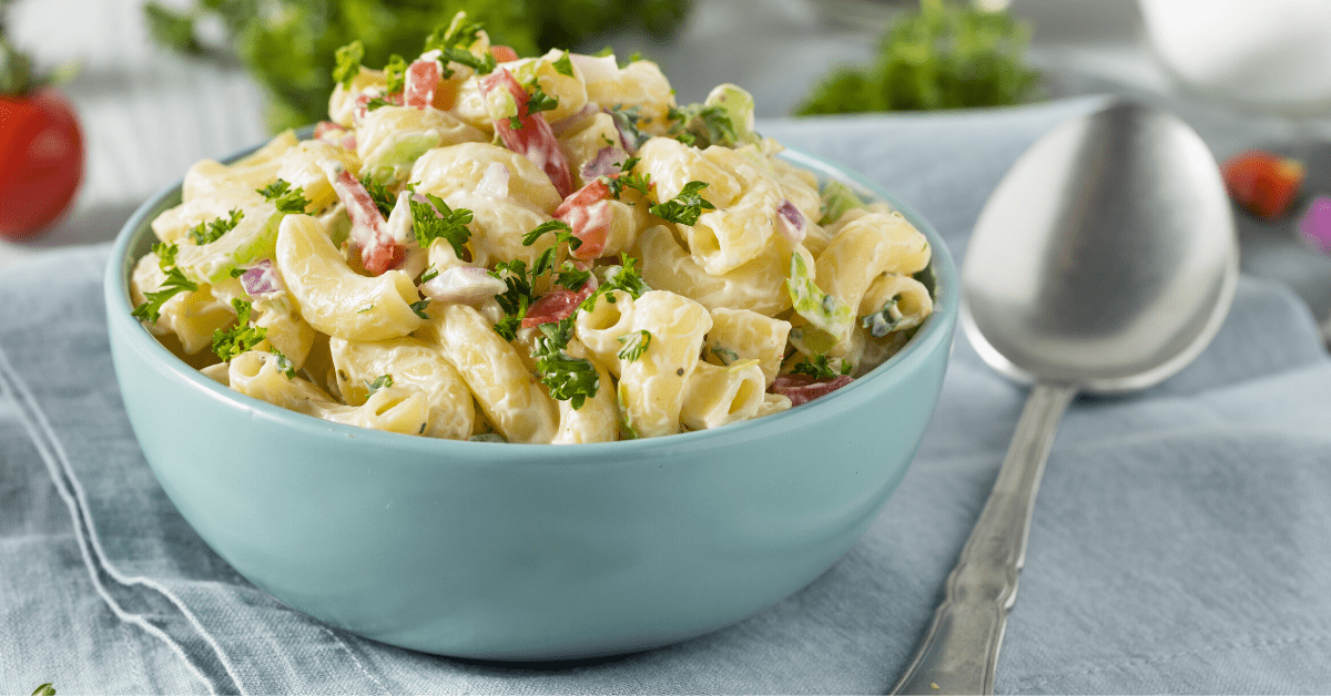 Macaroni Salad With Onion and Parsely