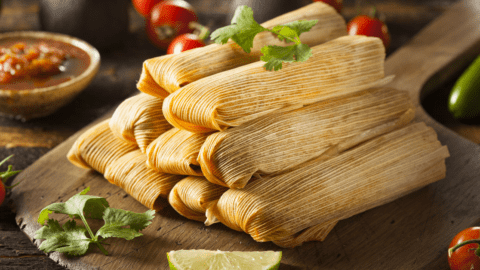 Homemade Corn and Chicken Tamales