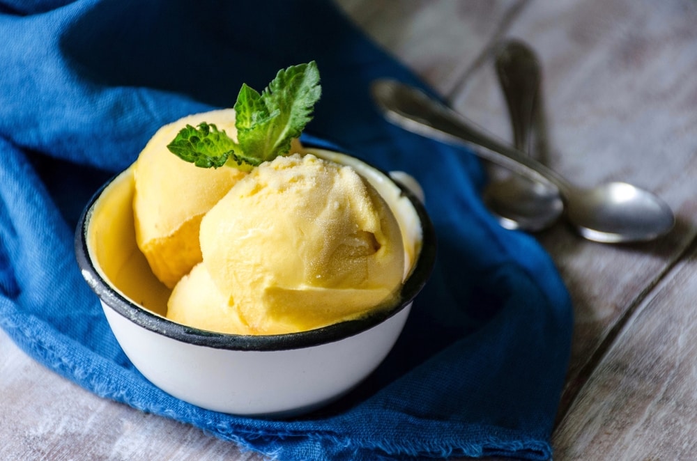 Bowl of Mango Ice Cream