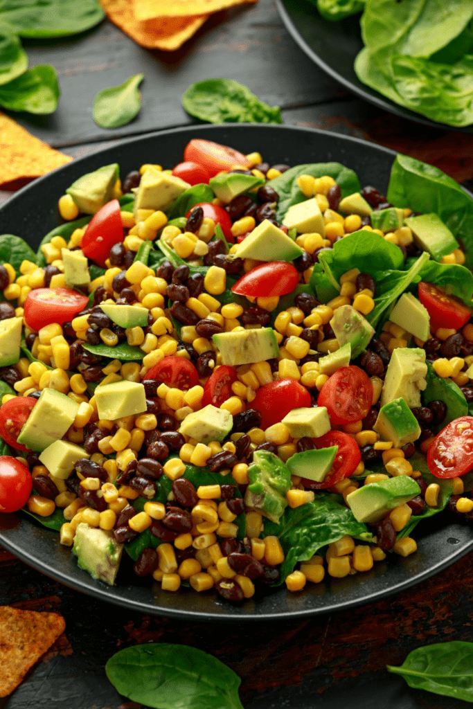 Mexican Salad: Avocado, Corn Kernels and Veggies