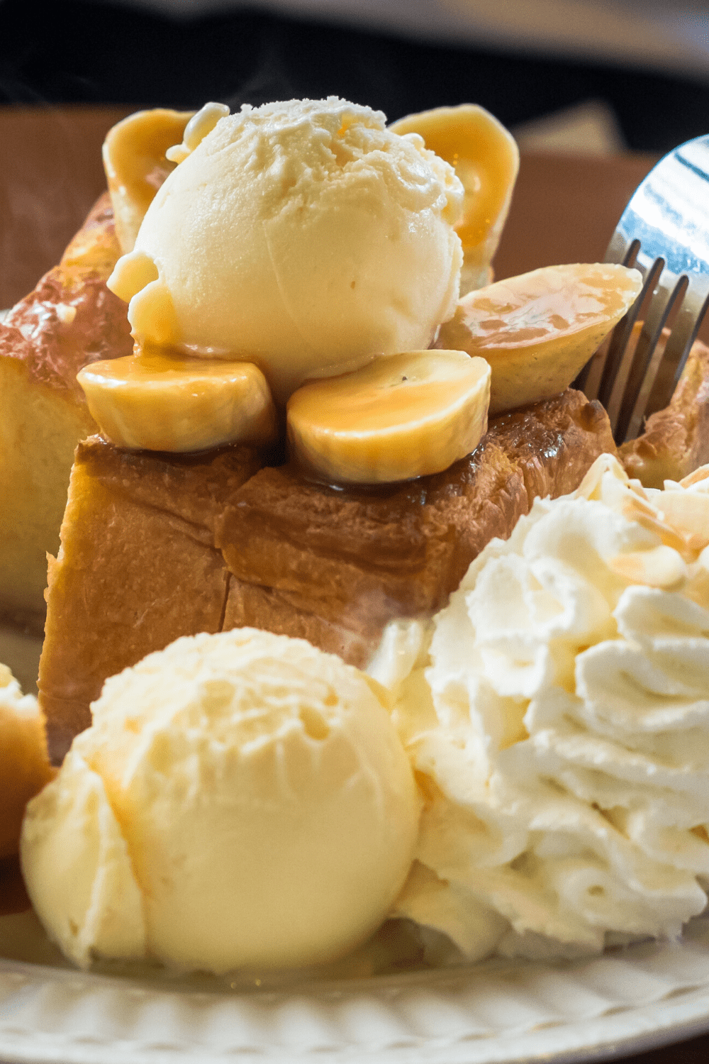 Ohana Bread Pudding With Banana and Ice Cream