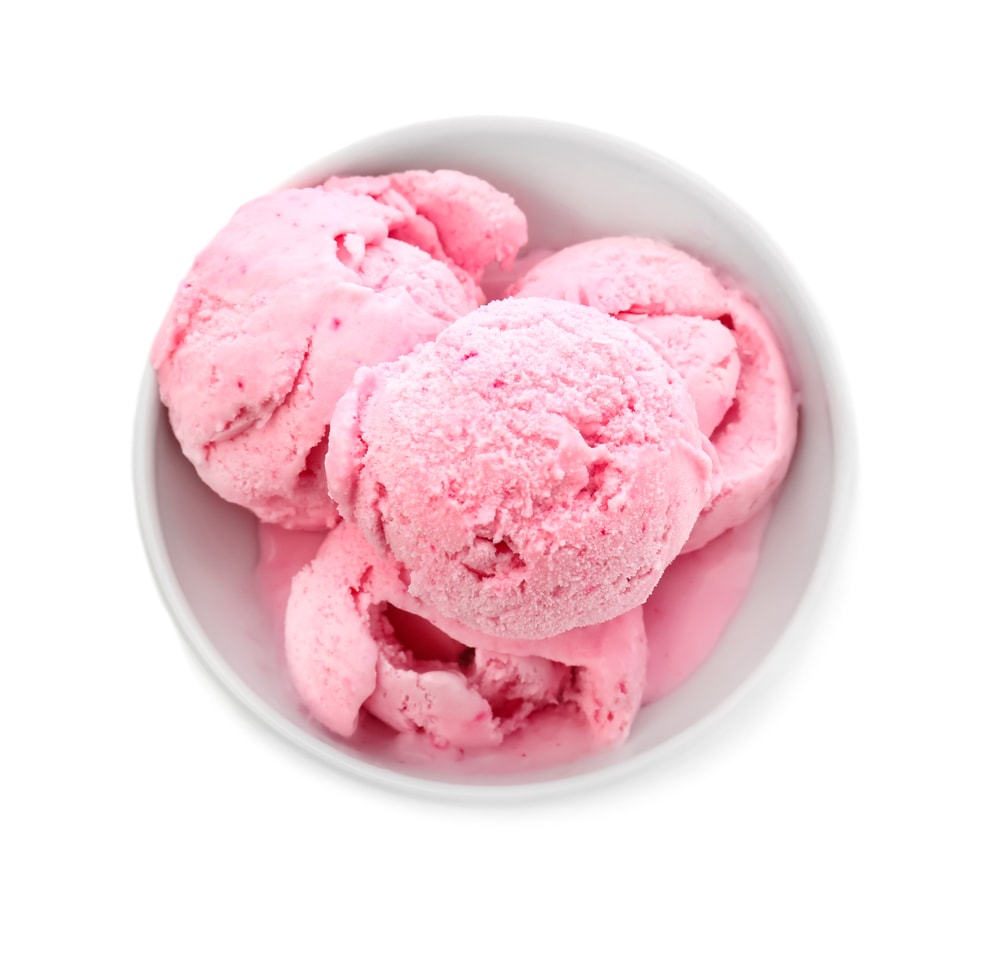 Teaberry Ice Cream in a Bowl