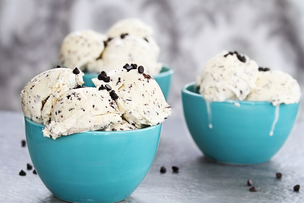Chocolate Chip Ice Cream in A Bowl