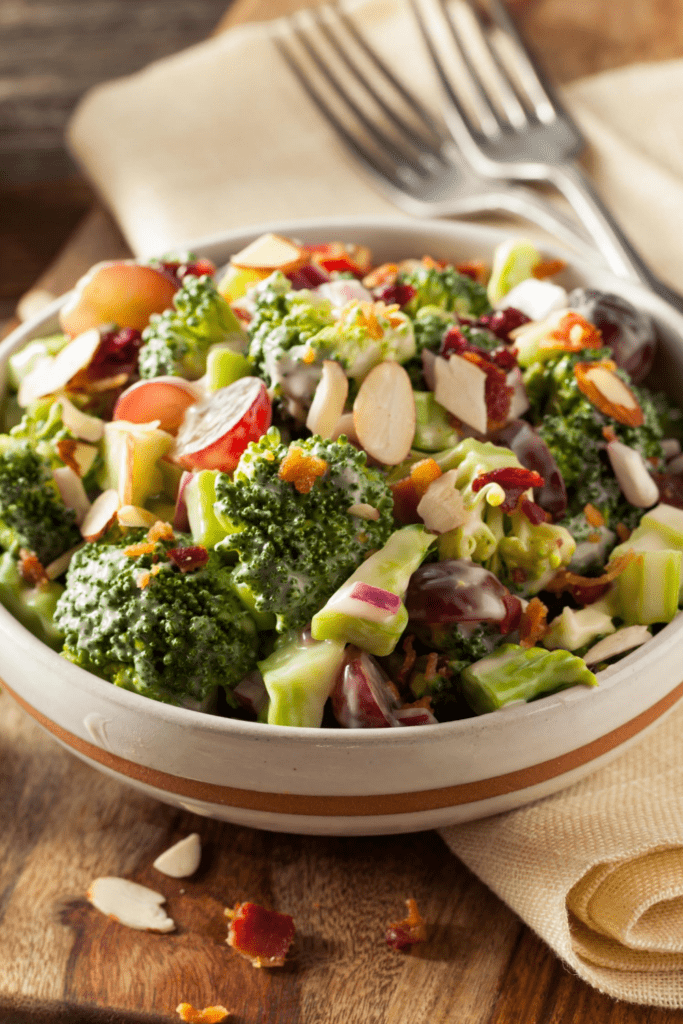 Broccoli Salad with Grapes, Onion and Bacon