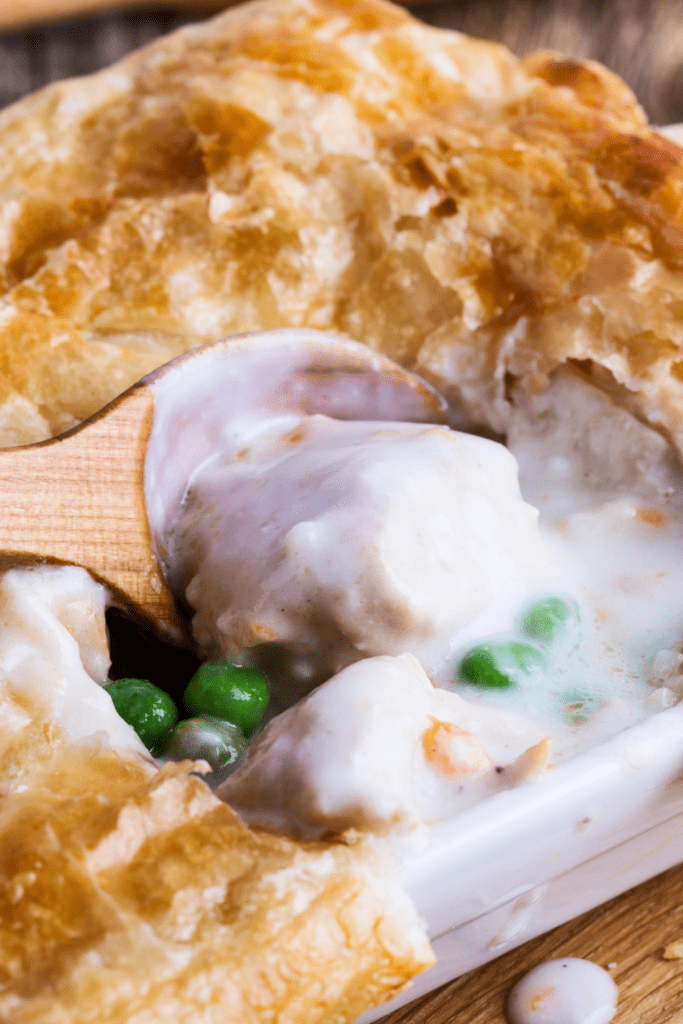 This homemade chicken pot pie is packed with juicy chicken,vegetables, a creamy sauce and topped with a flaky, golden pie crust. It's the perfect weeknight meal and can be 
prepped in just 10 minutes. 
