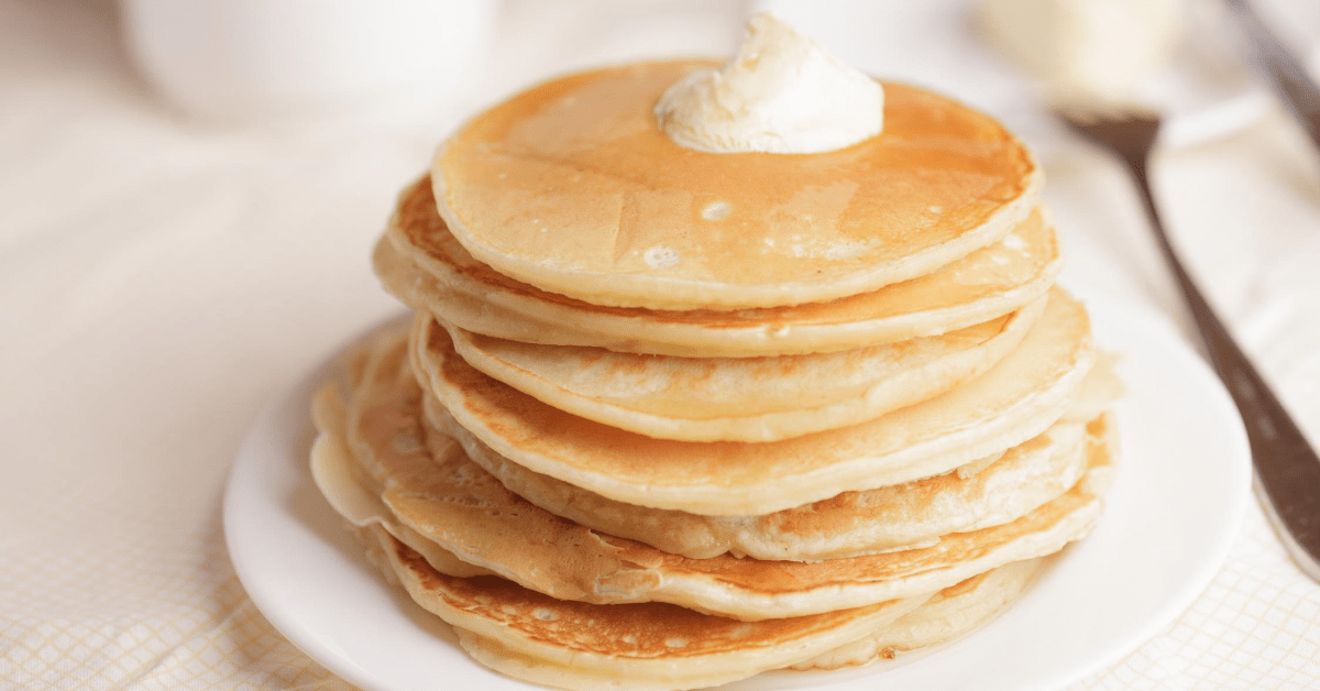 Homemade Pancakes With Cream