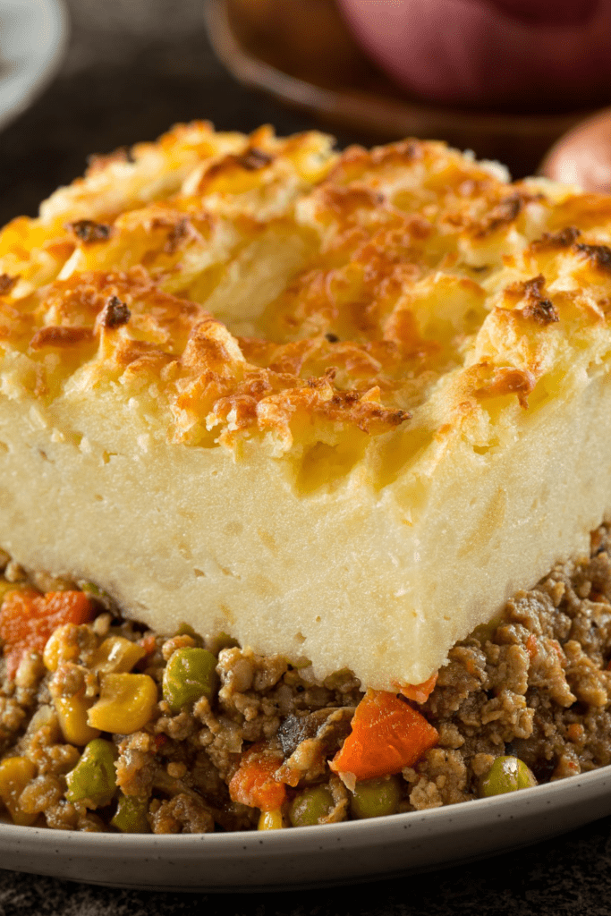 This Homemade Shepherd's Pie is made with ground beef, savory vegetables, topped with mashed potatoes, and then baked. 
