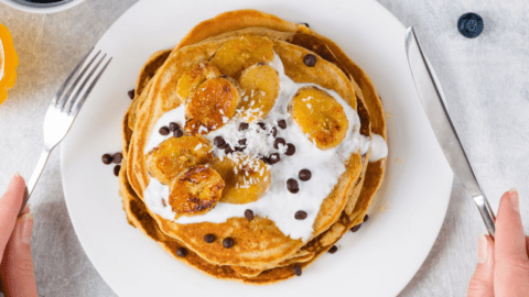 Pancakes with Bananas and Chocolate Chips
