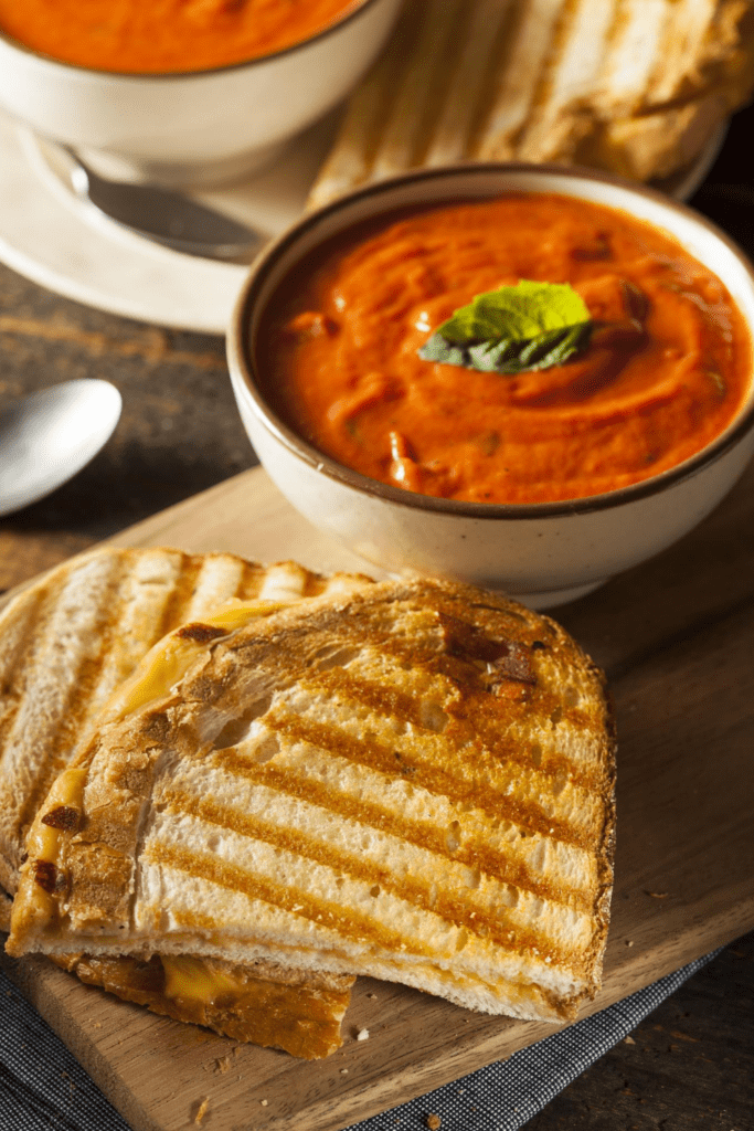 Panini Sandwich with Tomato Basil Soup