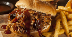 Pulled Pork Sandwich With Fries