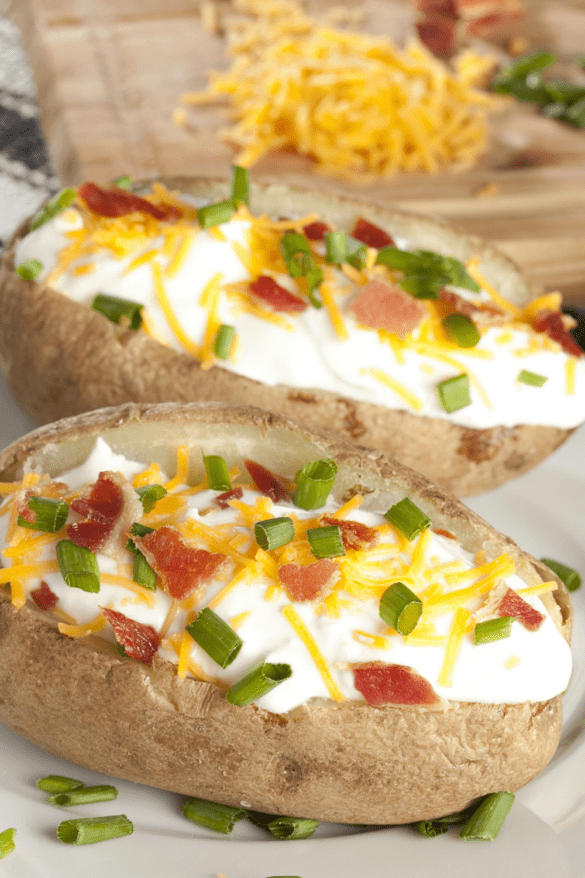 21 Texas Roadhouse Copycat Recipes Insanely Good   Baked Potatoes 585x878 