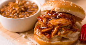 Pulled Pork Sandwich with Baked Beans