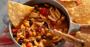 Chicken Tortilla Soup with Corn and Beans