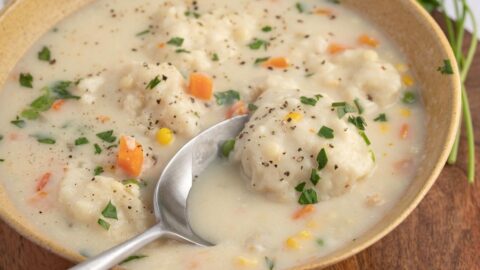 Bisquick Dumpling Soup with Corn, Carrots and Herbs