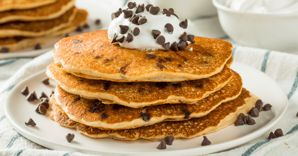 Homemade Pancakes With Chocolate Chips Vegetarian pancake breakfast side dish