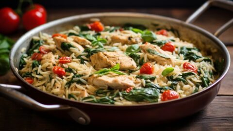Creamy Tuscan Chicken and Orzo