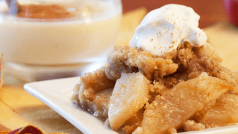 Homemade Apple Crisp with Whipped Cream