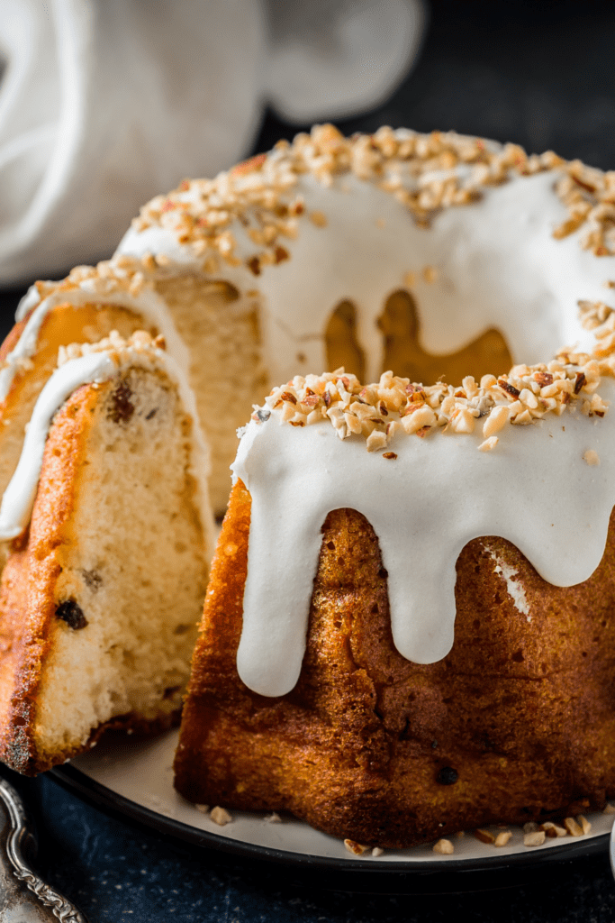 Homemade Bundt Cake with Chopped Almonds