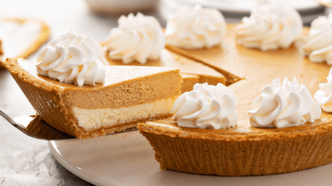 Pumpkin Layered Cheesecake with Whipped Cream