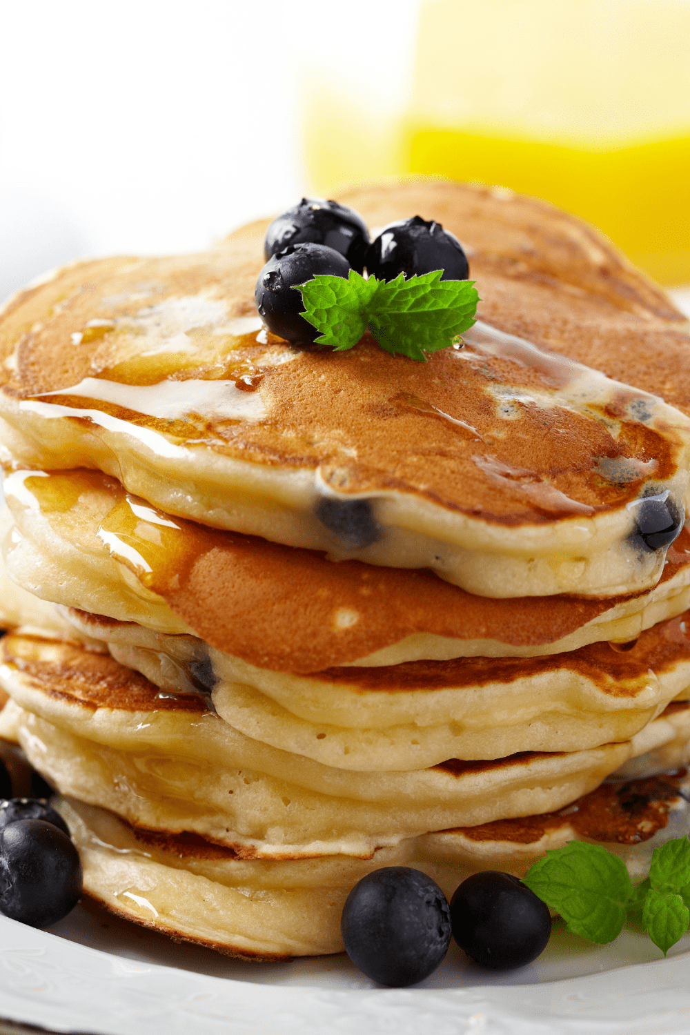 Stacks of Pancakes with Blueberries
