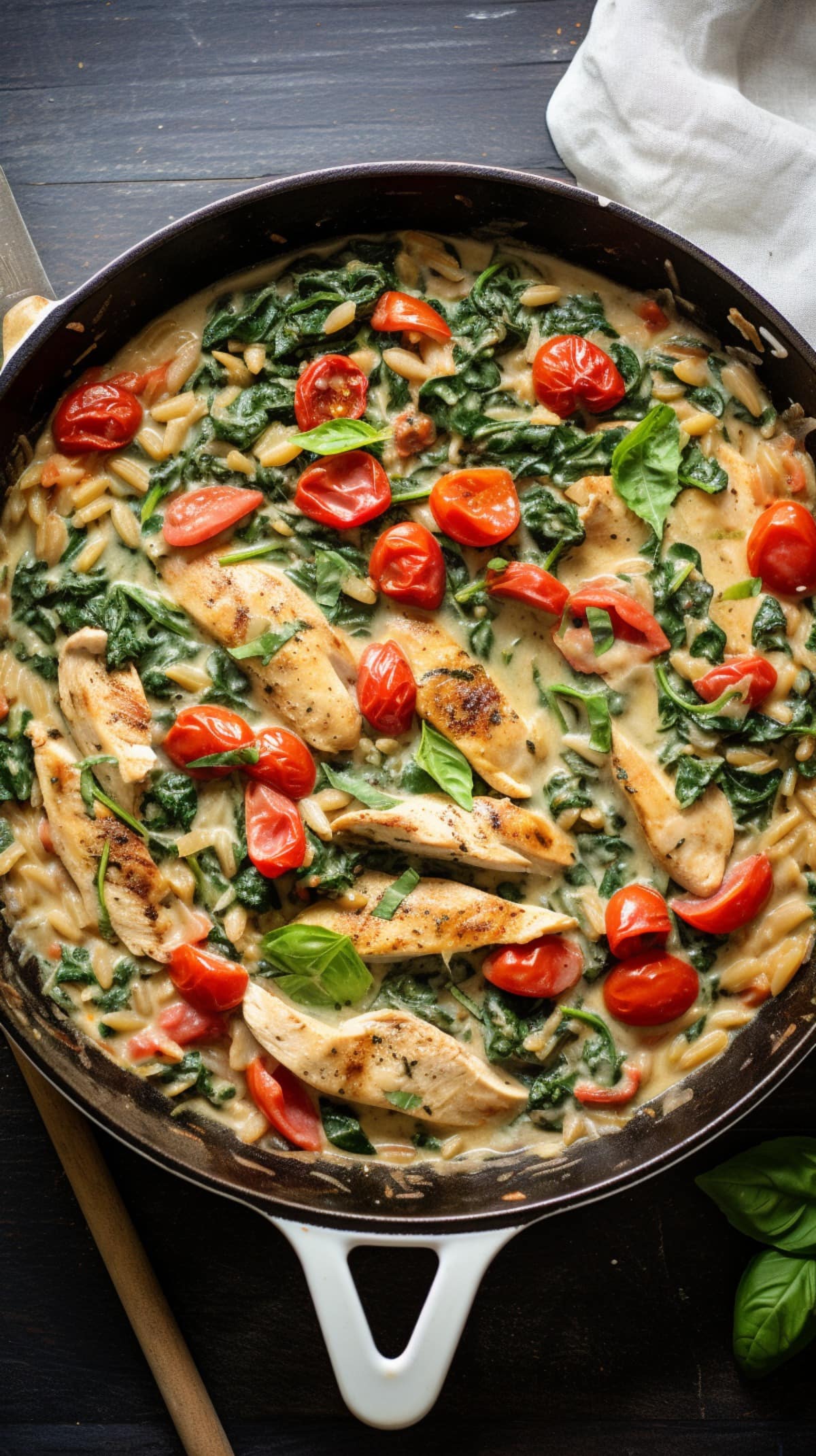 Creamy Tuscan Chicken and Orzo