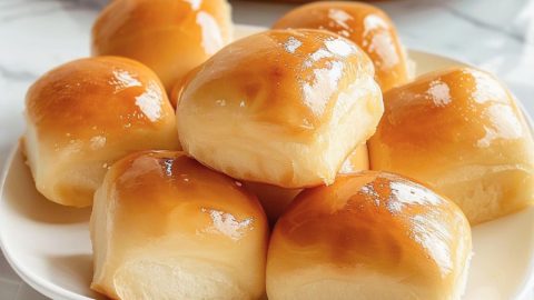 Bunch of Copycat Texas Roadhouse Served in a White Plate.