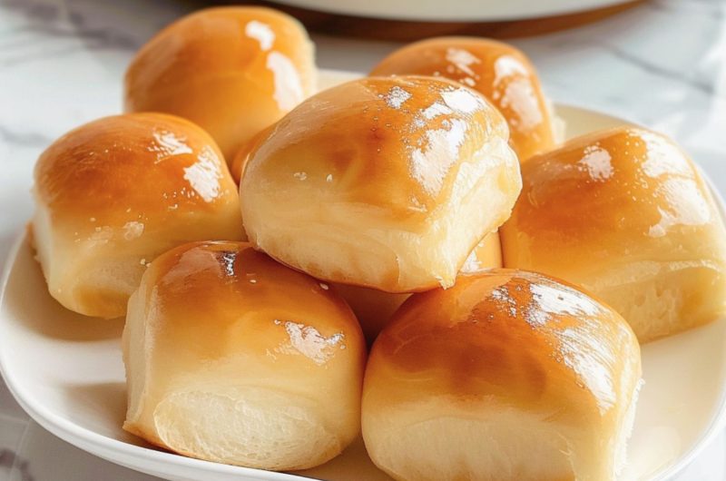 Bunch of Copycat Texas Roadhouse Served in a White Plate.