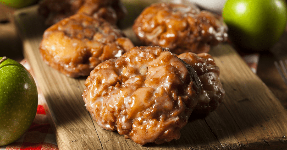Glazed Apple Fritters with Cinnamon