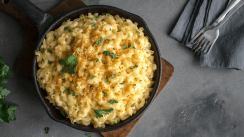 Homemade Mac and Cheese with Cheesy Sauce and Bread Crumbs