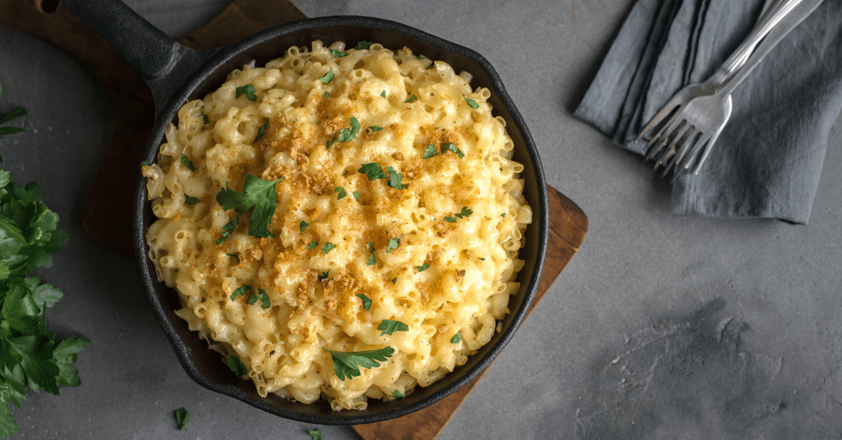 Homemade Mac and Cheese with Cheesy Sauce and Bread Crumbs