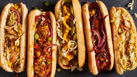 Hot Dogs with Assorted Toppings