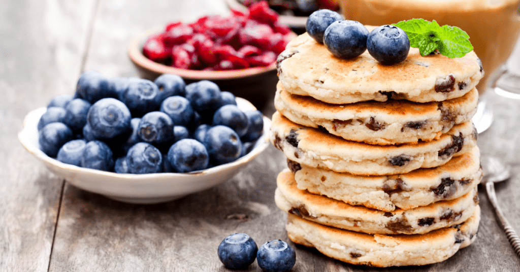 Stacks of Welsh Cakes with Blueberries