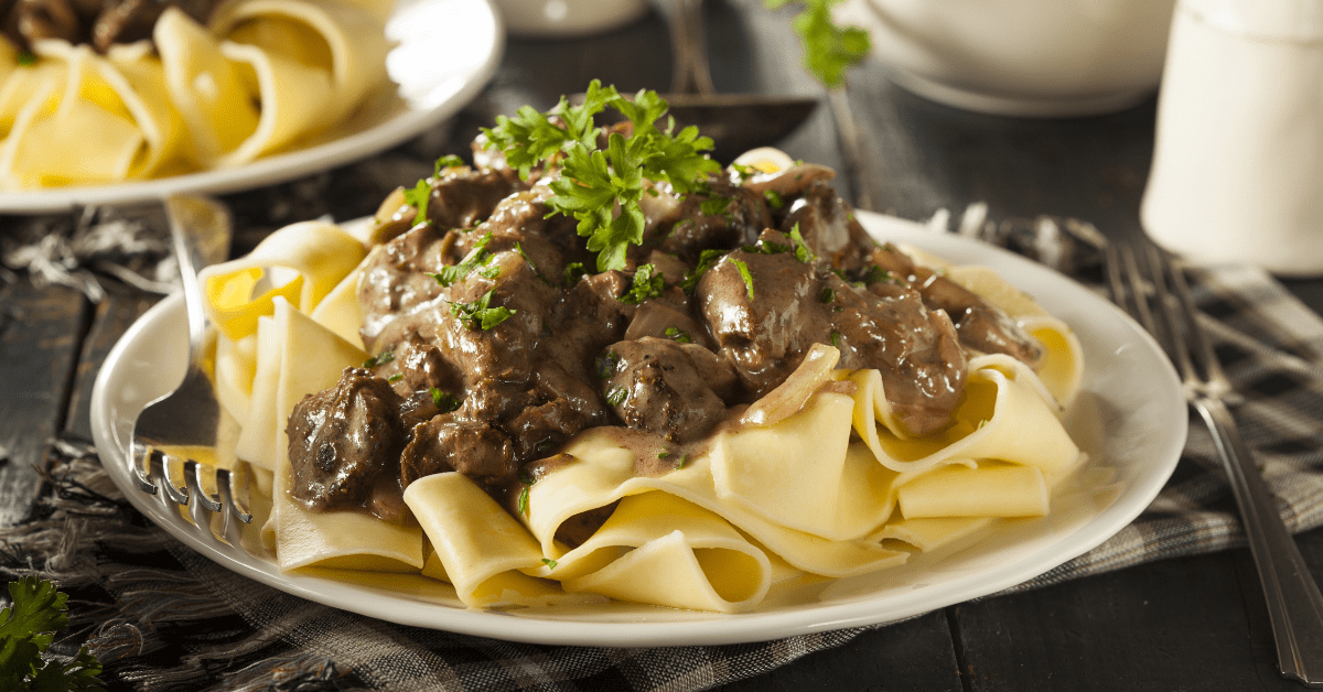 Beef Stroganoff with Mushroom and Noodles