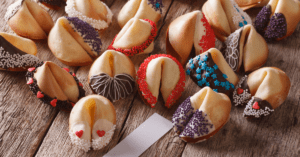 Fortune Cookies with Candy Sprinkles