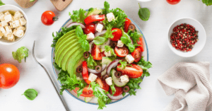 Greek Salad with Tomatoes and Avocado