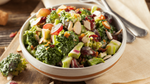 Homemade Broccoli Salad with Grapes